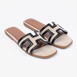 Seastar Flippers com recortes decorativos preto 1 Seastar Flippers com recortes decorativos preto 1