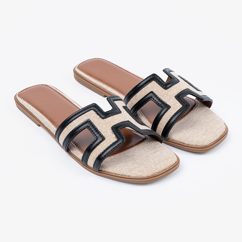 Seastar Flippers com recortes decorativos preto 1 Seastar Flippers com recortes decorativos preto 1