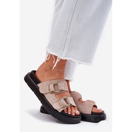 Big Star Camurça feminina chinelos com grande estrela decorativa rr274659 grampos rosa claro 1