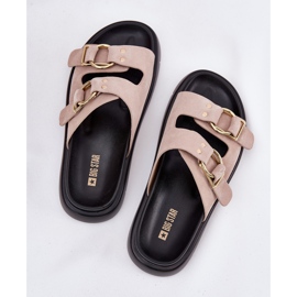 Big Star Camurça feminina chinelos com grande estrela decorativa rr274659 grampos rosa claro 2