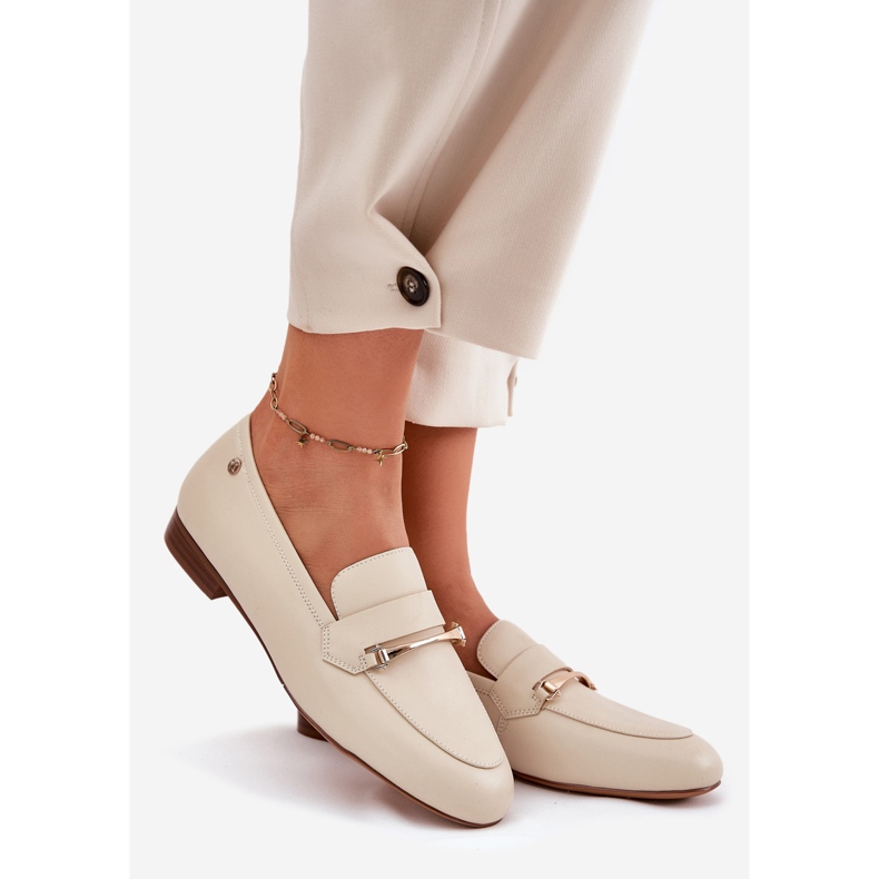 Sapatos de couro feminino Maciejka K6809-04 bege 1
