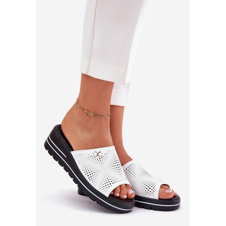Flip de couro feminino Vinceza 41477 Branco 1