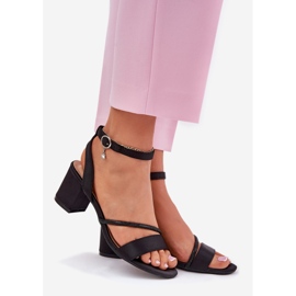 Sandálias femininas no pilar com Vinceza 20268 Black Zircon preto 1