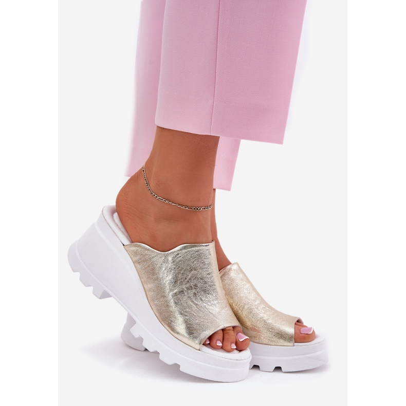 Custas de couro no Artiker 56C0435 PLN dourado 1