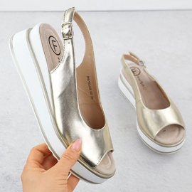 Filippo Golden Metallic Leather Sandals dourado 1