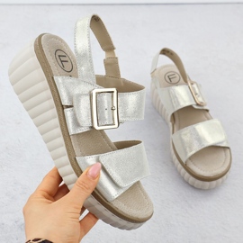 Filippo 7040 Sandálias de couro feminino de couro dourado 1