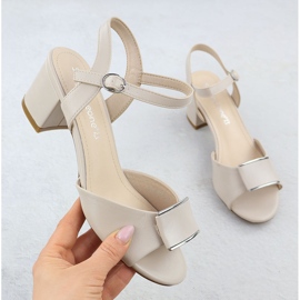 Sandálias femininas na carne elegante -Sergio Leone SK806 bege 1