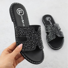 Flip de mulheres com strass Black Filippo DK6973 preto 1