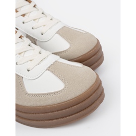 Shelvt Sapatos esportivos femininos de fundo mais grosso branco 1