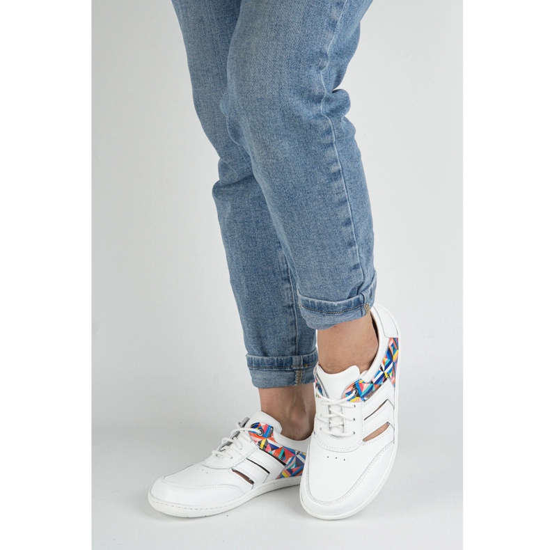 Tênis descalços de tênis feminino minimalista Layla Olivier White branco 2