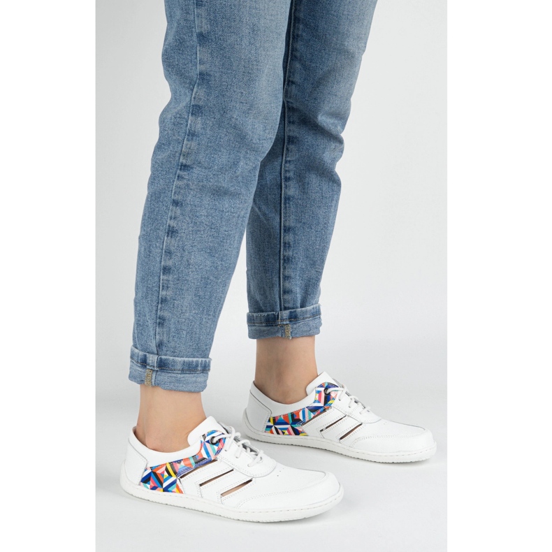 Tênis descalços de tênis feminino minimalista Layla Olivier White branco 1