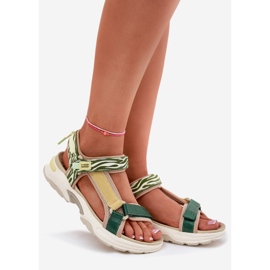 Sandálias de velcro femininas d.franklin dfsh406003 verde 1