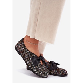 Ballerinas de couro com Laura Messi 2921 Black Bow preto 1