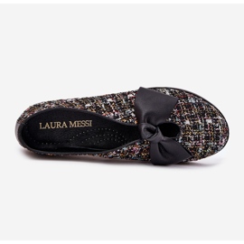 Ballerinas de couro com Laura Messi 2921 Black Bow preto 2
