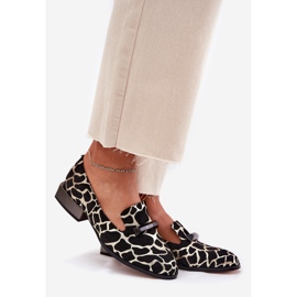 S.Barski Sapatos de camurça feminina com um ornamento lz51-505 preto e dourado 1