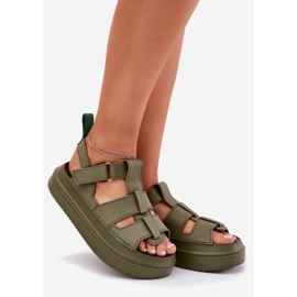 Inna Sandálias femininas na plataforma verde 1