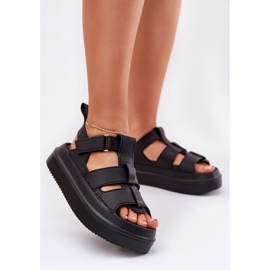 Inna Sandálias femininas com plataforma preta preto 2