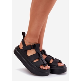 Inna Sandálias femininas com plataforma preta preto 1