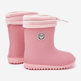 Inna Galoshes infantis com um aquecedor rosa 2