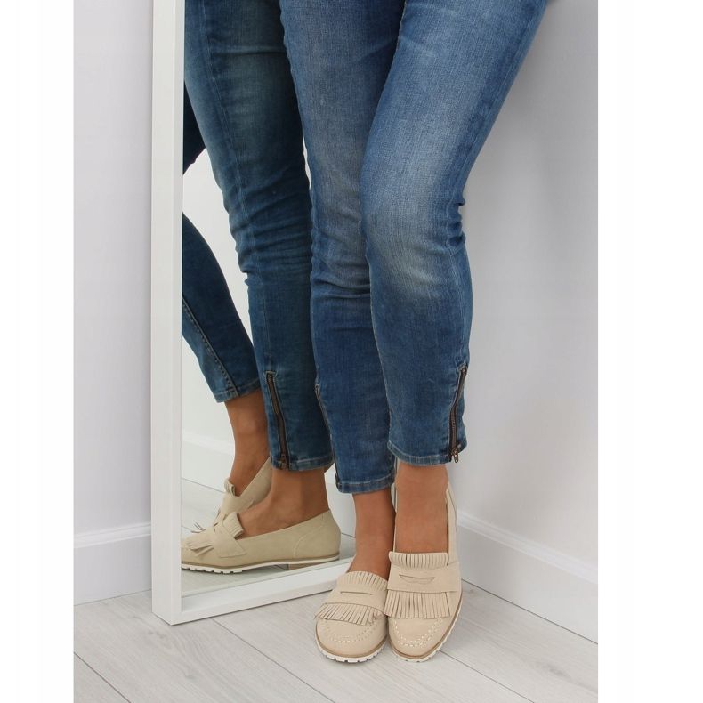 Mocassins bege feminino 1174 bege 1