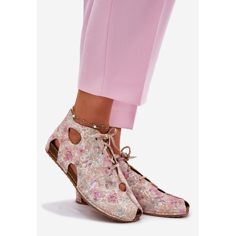 Botas de couro estampadas Maciejka 03426-48 bege 1