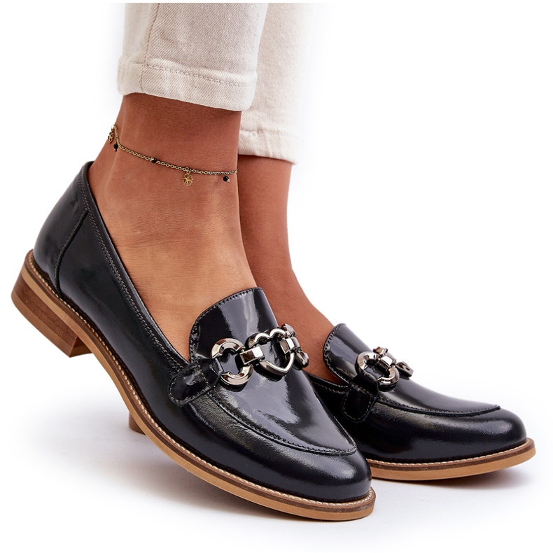 Laura Messi 2760 mocassins em couro azul marinho 4