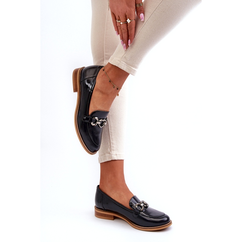 Laura Messi 2760 mocassins em couro azul marinho 3