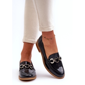 Laura Messi 2760 mocassins em couro azul marinho 2