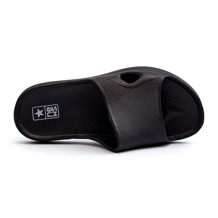 News Chinelos de piscina preta feminina clássica preto 3