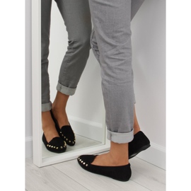 Mocassins de mulher negra com tachas pretas 1388 Preto 1