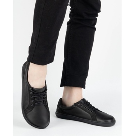 Olivier Sapatos masculinos descalças de couro minimalista 909j preto 2