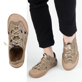 Sapatos de couro descalços masculinos Olivier 320kz com ventilação marrom castanho 2