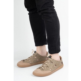 Sapatos de couro descalços masculinos Olivier 320kz com ventilação marrom castanho 1