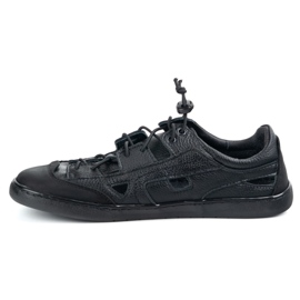 Sapatos de couro descalço masculinos Olivier 320kz com ventilação preta preto 1