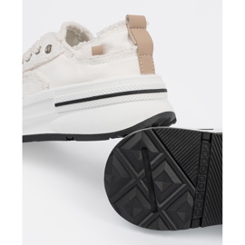 Shelvt Tênis de mulheres brancas na plataforma branco 2