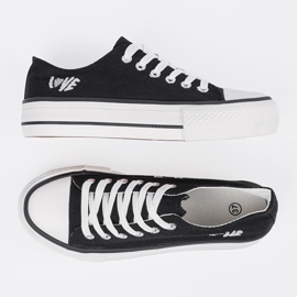 Shelvt Tênis negros com a inscrição Love Women preto 2