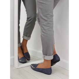 Mocassins femininos com tachas azul marinho 1388 Navy 1