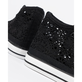 Shelvt OpenWork Black Sneakers High preto 1