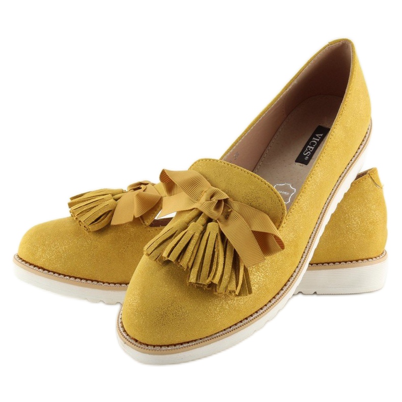 Mocassins de mulher com franjas amarelo 7214 Amarelo 2 Mocassins de mulher com franjas amarelo 7214 Amarelo 2