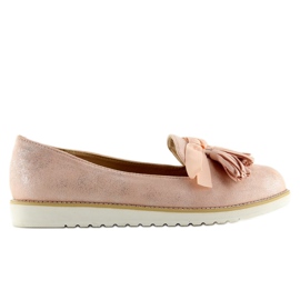 Mocassins de mulher com borlas rosa 7214 Rosa 1
