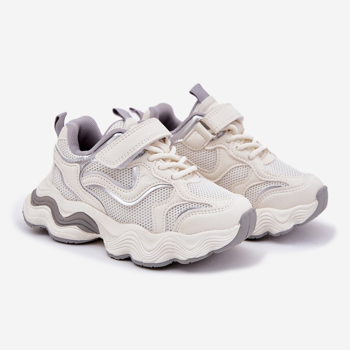 Inna Tênis infantis em uma sola branca grossa branco 1