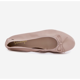 Ballerinas de couro feminino Maciejka p6800-04 bege 2