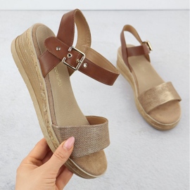 Sandálias femininas para cunhas marrons Sergio Leone SK-204 marrom 1