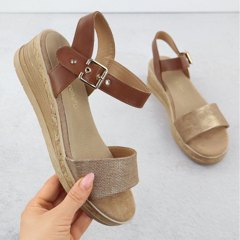 Sandálias femininas para cunhas marrons Sergio Leone SK-204 marrom 1