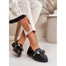 Mocassins femininos com laço S.Barski HY42-331 pretos 4