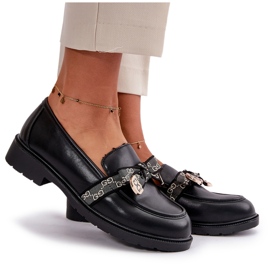 Mocassins femininos com laço S.Barski HY42-331 pretos 5