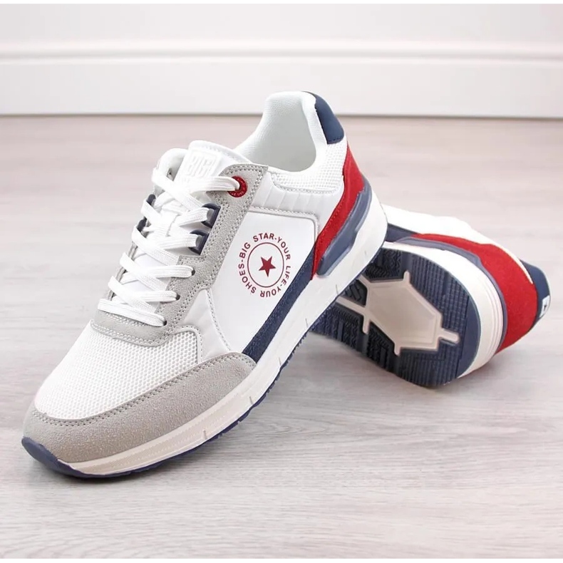 Sapatos esportivos masculinos Memória Espuma Big Star LL174255 101 Branco 2