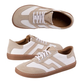 Sapatos de couro femininos descalços Olivier Eliza Białe branco 2