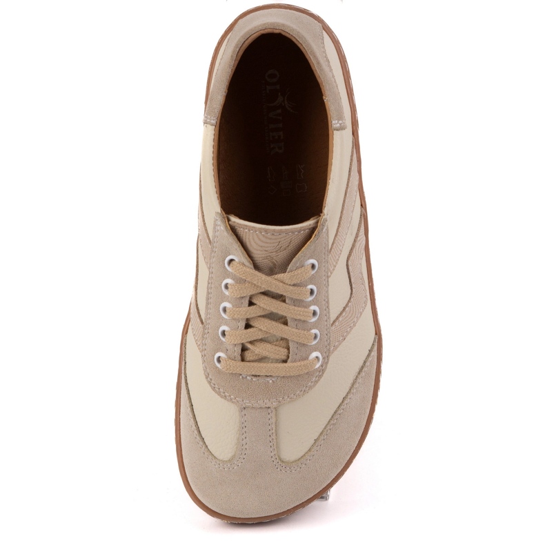 Sapatos de couro femininos descalços Olivier Eliza Beige bege 1