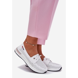 EVento Sapatos de couro feminino na plataforma aberta branca branco 1